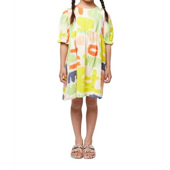 Bobo Choses Smiling all over ruffle dress, Off white